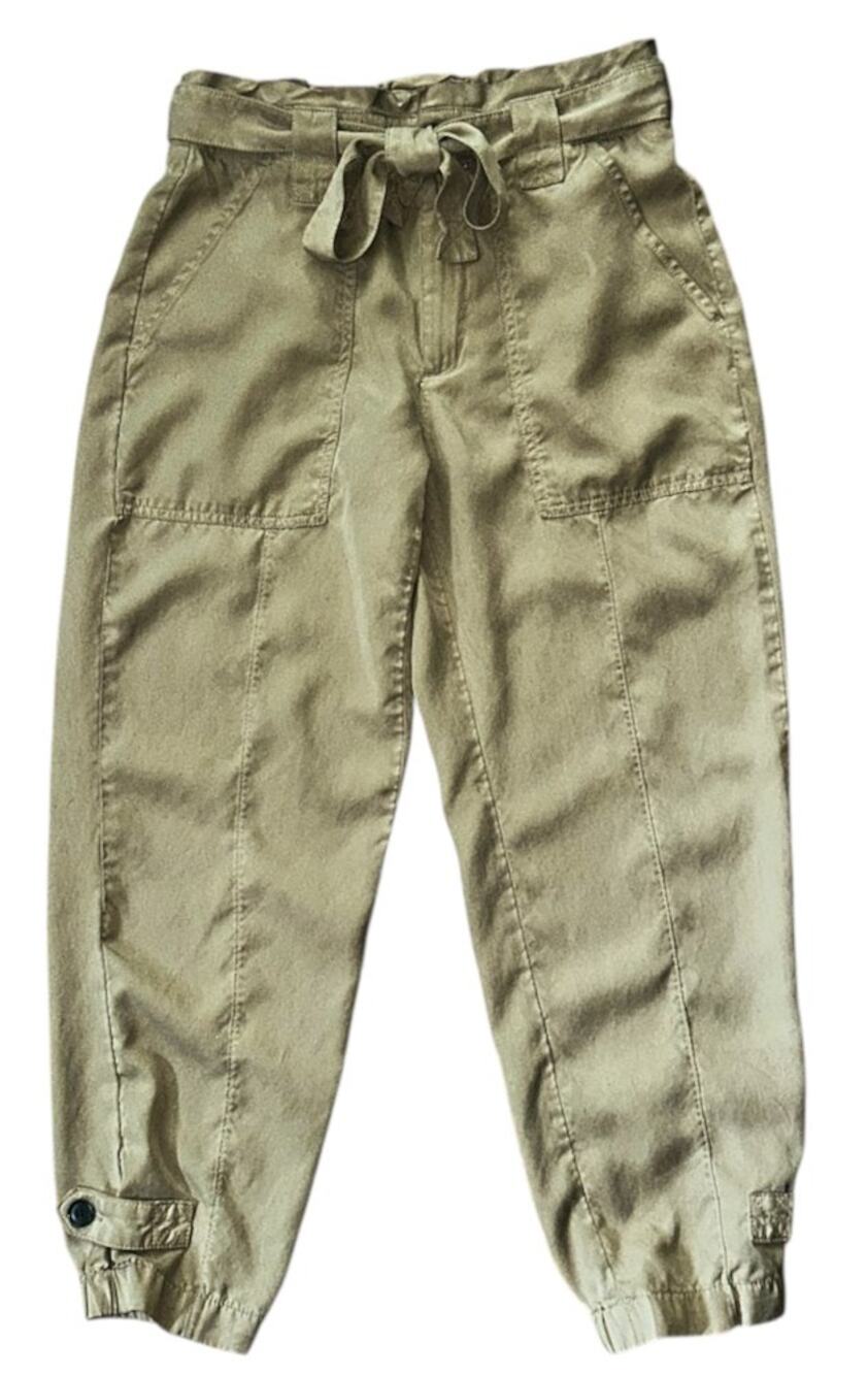 Banana Republic High-Rise Paperbag Tan Utility Jogger Pants 4